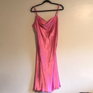 Bebe Hot Pink Cowl Neckline Summer Midi Dress